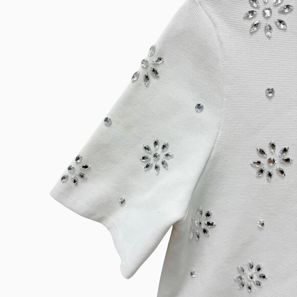 Michael Kors White Knit Crystal Mini Dress Women’s Size‎ Medium MSRP: $1150 - Picture 6 of 10